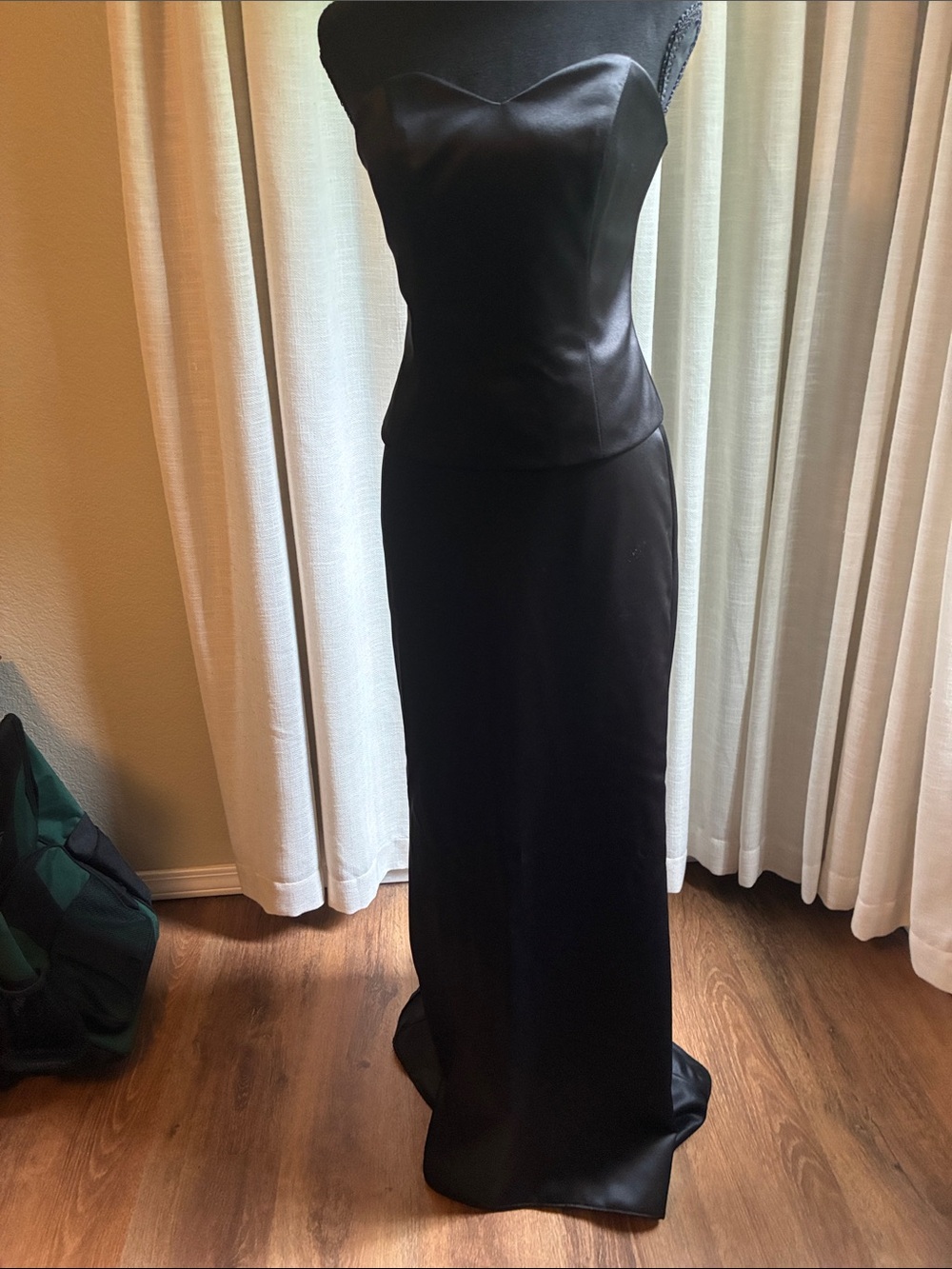 David's Bridal Black Strapless Dress